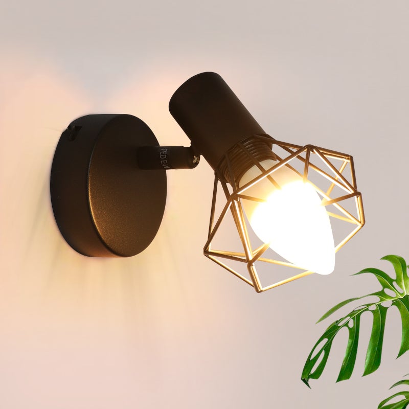 ZMH Lampa sufitowa Vintage Ceiling Spot Wall Spot - E14 Regulowana 350° Retro