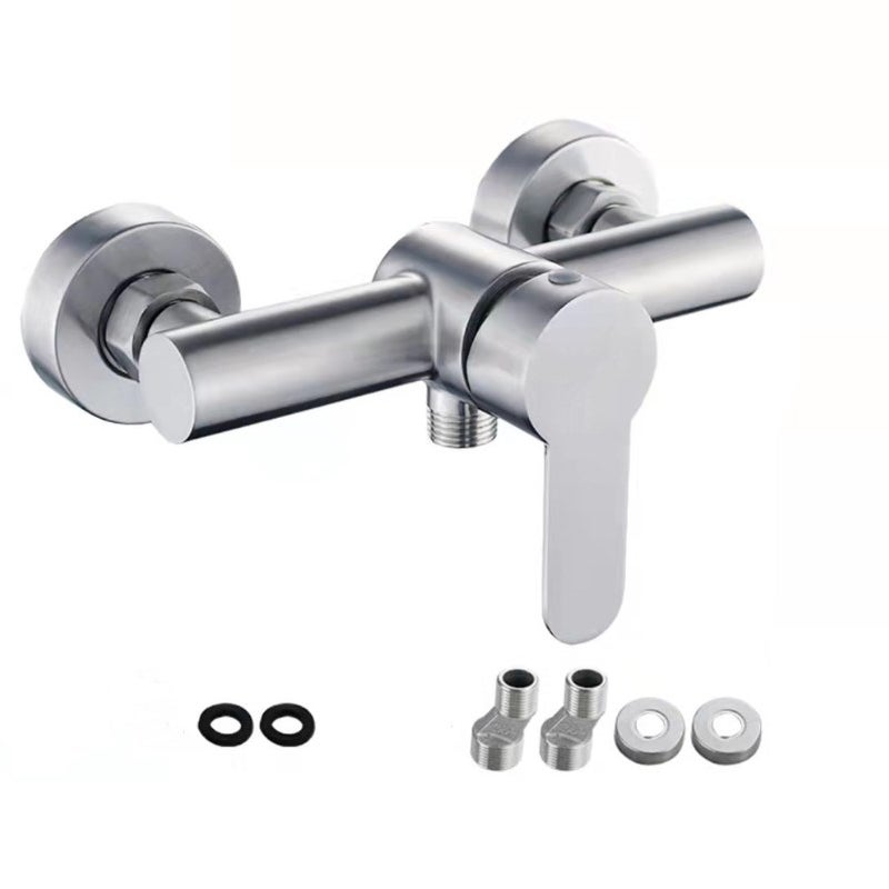 Bateria prysznicowa ścienna ze stali nierdzewnej z ręczną regulacją do ciepłej i zimnej wody