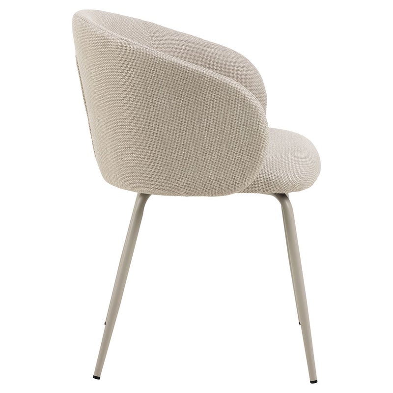 Eleanor krzesło stołowe z podłokietnikami tkanina beżowa.