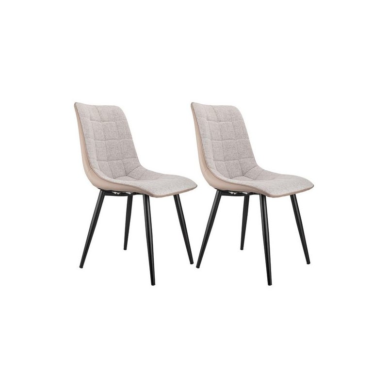 Zestaw 2 ergonomicznych krzeseł do jadalni z metalową ramą - wygodne, trwałe i łatwe w utrzymaniu siedzisko, elegancki design