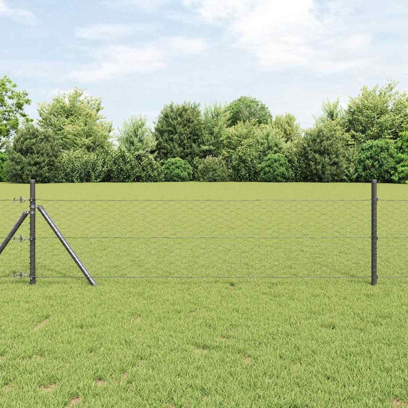 Ogrodzenie heksagonalne Szary 0,4 x 50 m PVC vidaXL