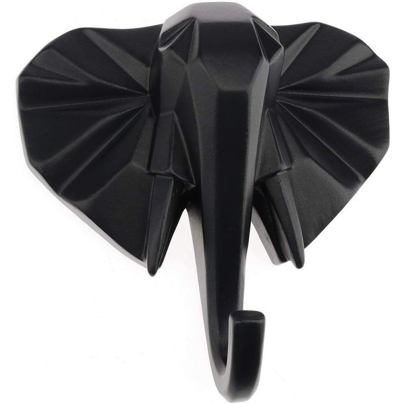 Żywiczny wieszak ścienny z głową słonia, czarny, biżuteria, klucz, szalik, wieszak na torebkę, sukienki, dekoracja domu, sypialnia, salon, garderoba