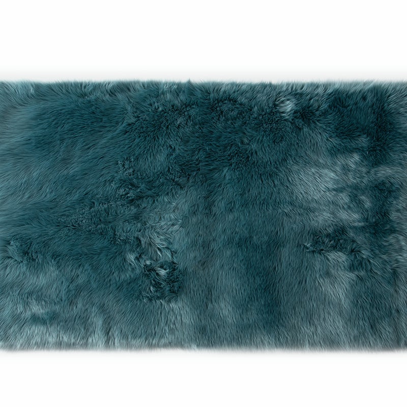 MIĘKKI DYWAN DŁUGIEGO WŁOSA TURKUSOWY NIEBIESKI 160X230CM