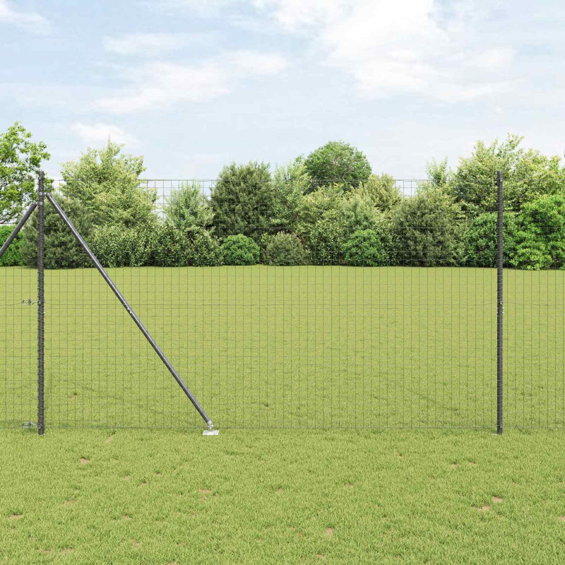 Słupek ogrodzeniowy. 52 pcs Szary 3,2 x 3,2 x 215 cm vidaXL