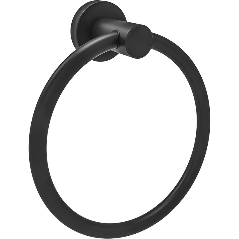 Wieszak na ręczniki - stal nierdzewna - Ø 16,5 cm - Akcesoria łazienkowe - czarny