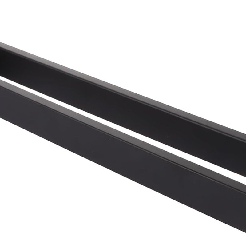 Czarny wieszak na ręczniki ze stali nierdzewnej, samoprzylepny podwójny wieszak na ręczniki z dwoma ramionami, do montażu ściennego