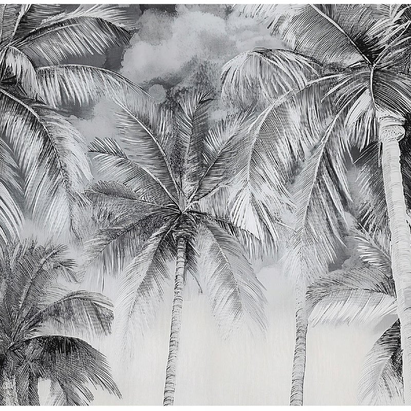 Fototapeta Palmy Czarno Białe Natura 350x250 cm Tapeta Do Sypialni Salonu Kuchni Na Flizelinie