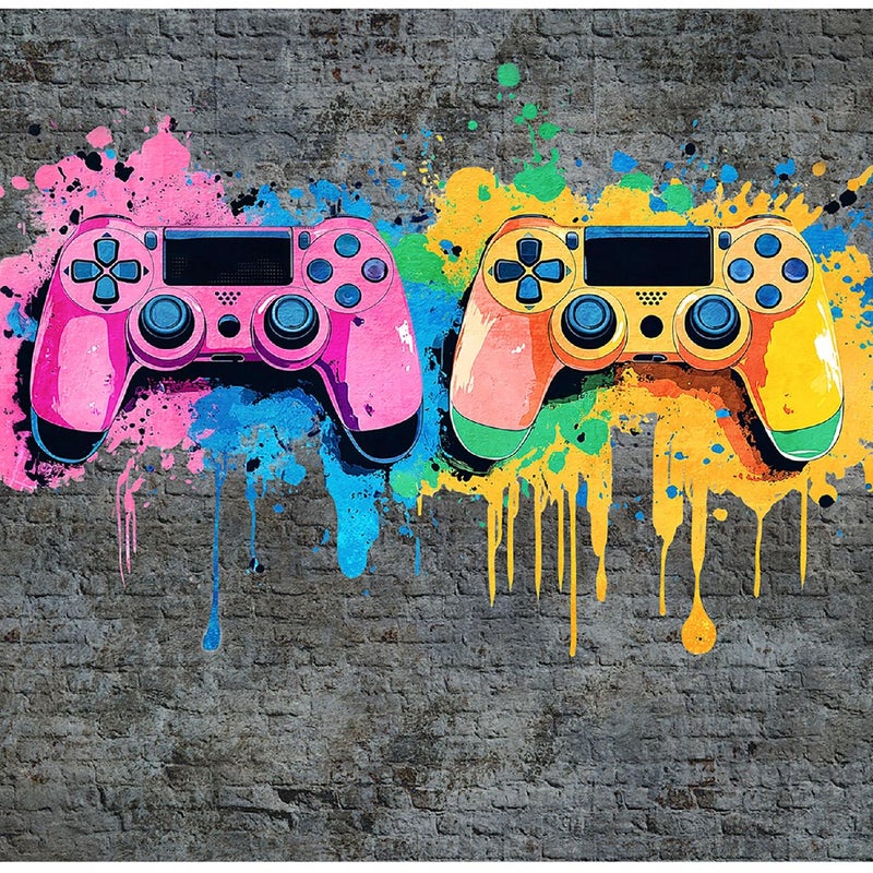 Fototapeta Dla Młodzieży Chłopca Pady Gamingowe Graffiti 300x210 cm Tapeta Do Pokoju Nastolatka Na Flizelinie