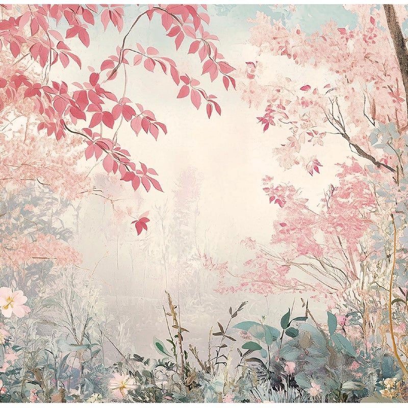 Fototapeta Las Drzewa Różowy Liście 400x280 cm Tapeta Do Sypialni Salonu Kuchni Na Flizelinie