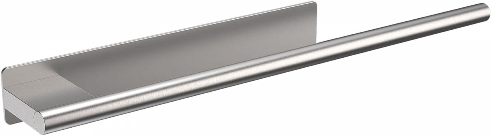 Wieszak na ręczniki łazienkowe bez wiercenia, stal nierdzewna, ścienny, samoprzylepny, 39 cm, srebrny