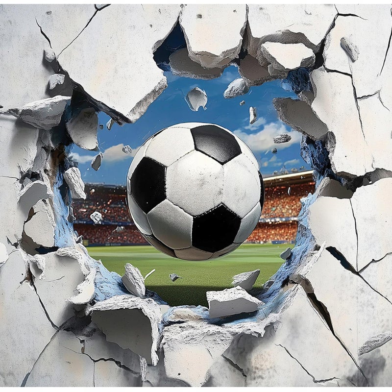 Fototapeta Dla Dzieci Chłopca Piłka Nożna 3D 400x280 cm Tapeta Do Pokoju Dziecięcego Na Flizelinie