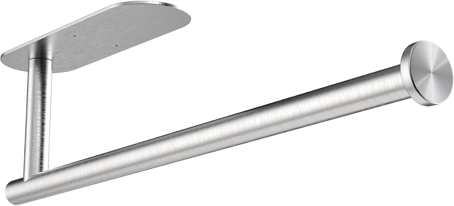 Samoprzylepny uchwyt na ręczniki papierowe, ścienny uchwyt na ręczniki papierowe, stal nierdzewna, srebrny