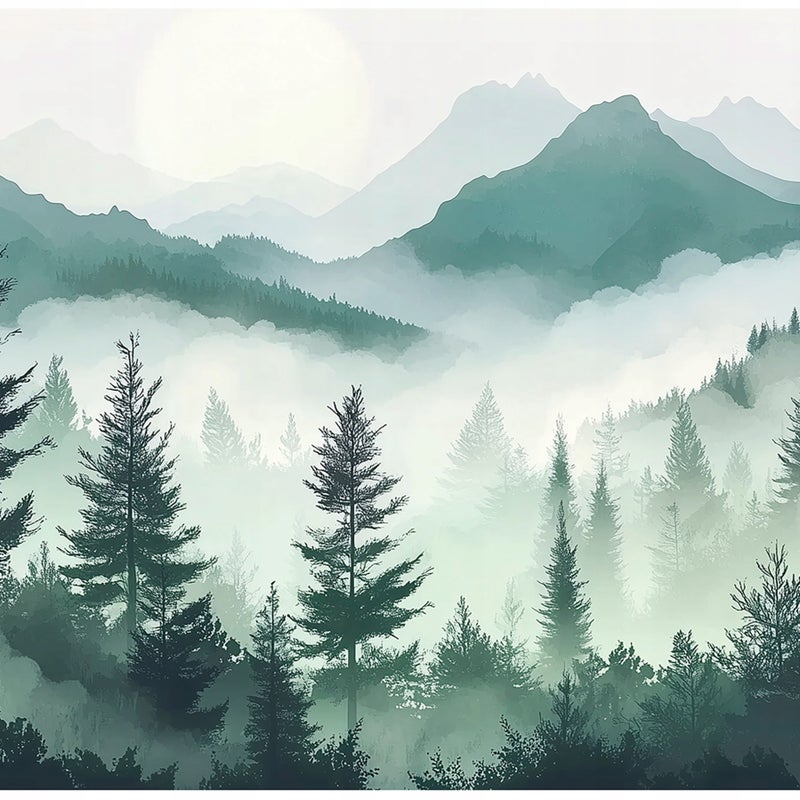 Fototapeta Las we mgle Natura 350x250 cm Tapeta Do Sypialni Salonu Kuchni Na Flizelinie