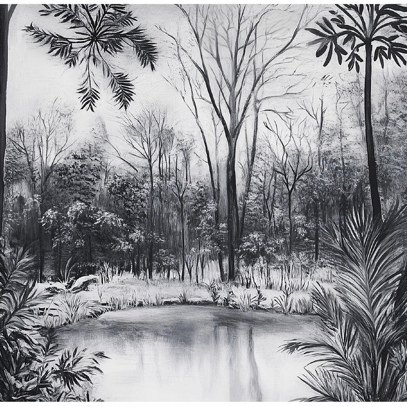 Fototapeta Las Czarno Biały Drzewa 3D 250x175 cm Tapeta Do Sypialni Salonu Kuchni Na Flizelinie