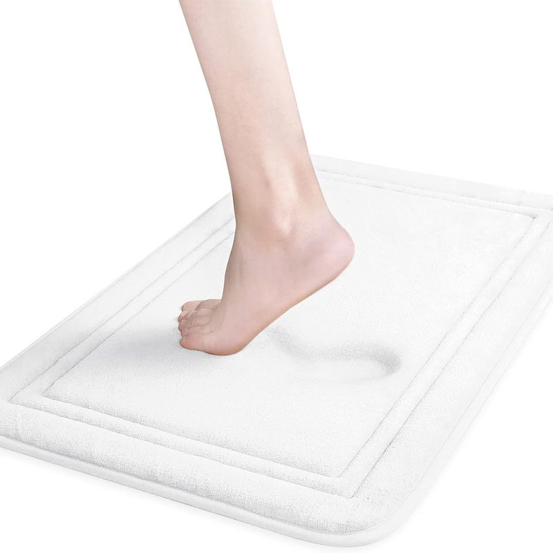 Dywanik łazienkowy z pianki Memory Foam, chłonny, biały, 50 x 80 cm