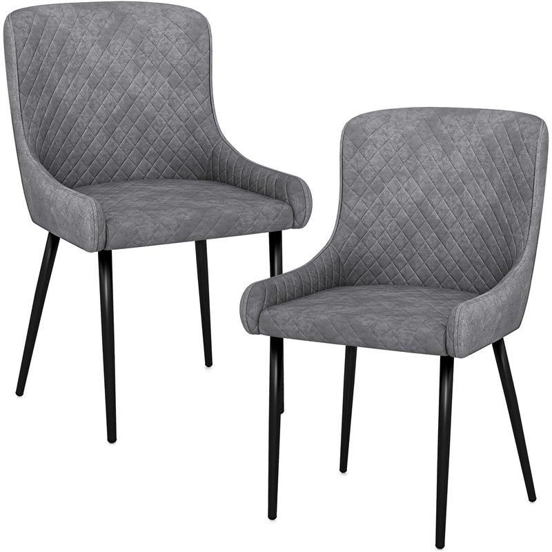 Zestaw 2 Krzeseł do Jadalni, Skandynawskie Krzesła z Aksamitu z Regulowanymi Metalowymi Nogami, Nośność 150 kg, do Salonu, Kuchni i Jadalni