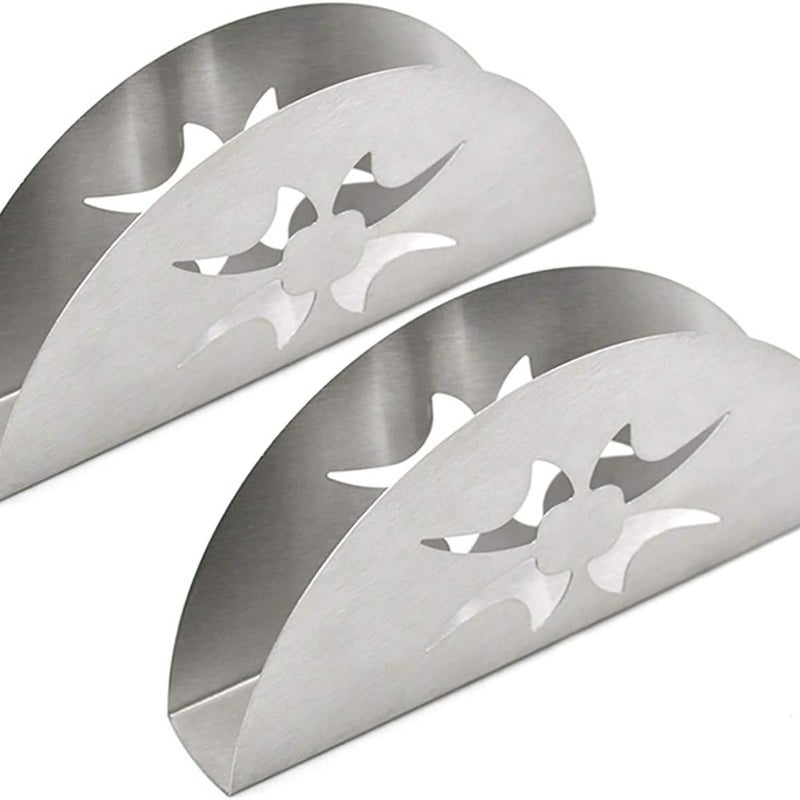 Zestaw 2 uchwytów na serwetki, uchwyt na serwetki papierowe ze stali nierdzewnej do stołu, dozownik do serwetek papierowych