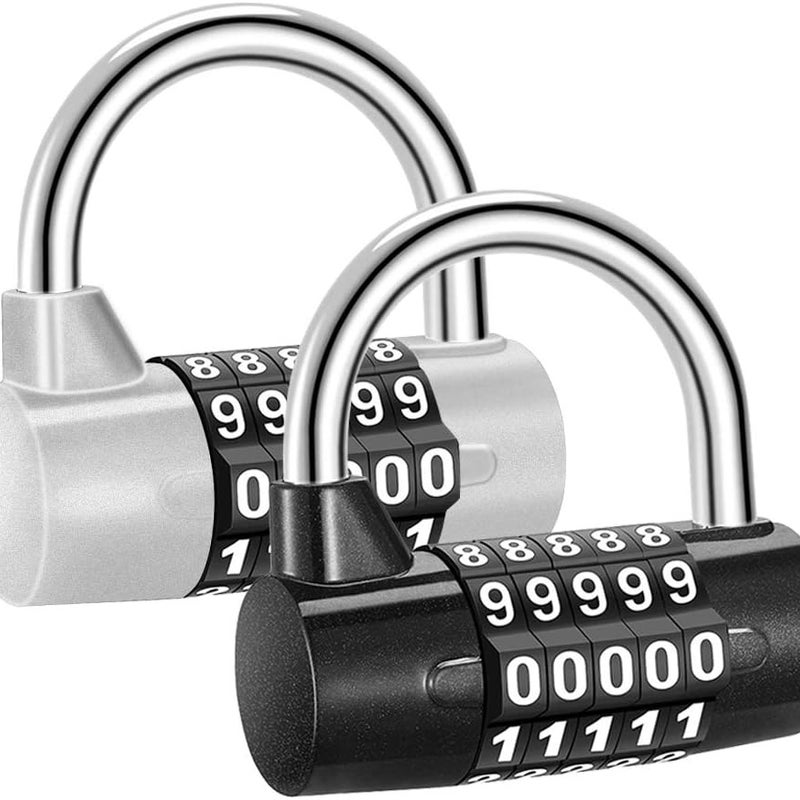 Kłódki, kłódki kodowe, z kłódkami 5-cyfrowymi, 2 sztuki kłódek kodowych, kłódki szyfrowe