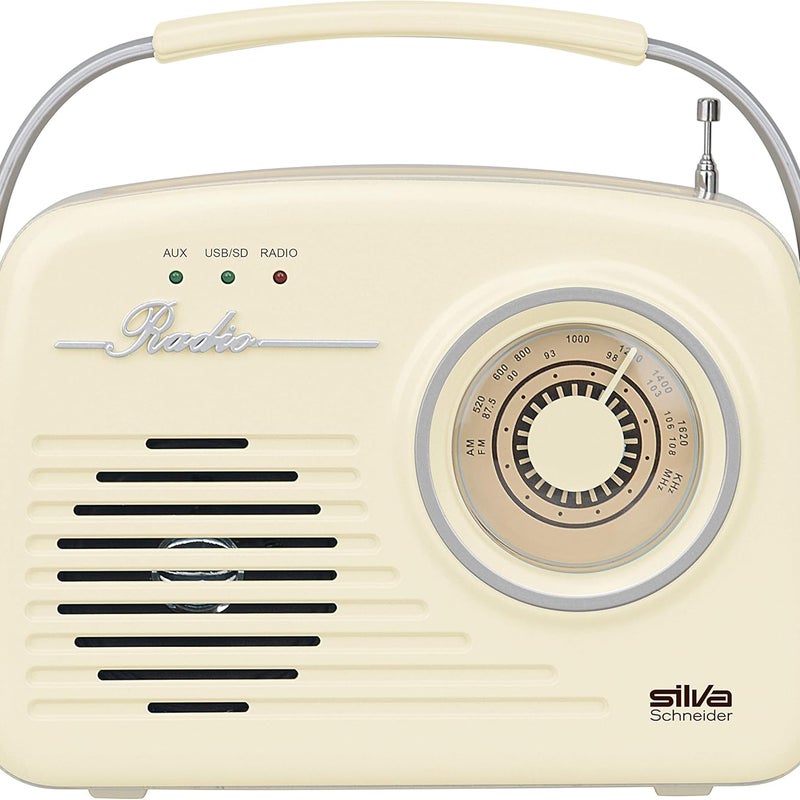 Radioodbiornik bagażnikowy z 1965 r. z beżową baterią