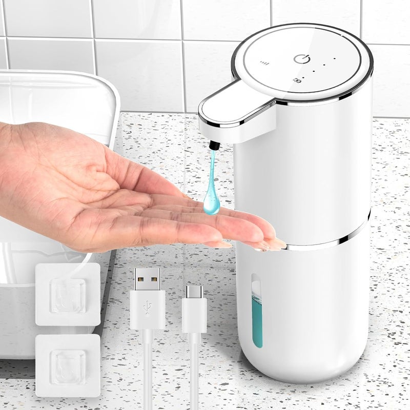 Automatyczny dozownik mydła 380 ml z czujnikiem ruchu na podczerwień, montowany na ścianie, ładowany przez USB, wodoodporny
