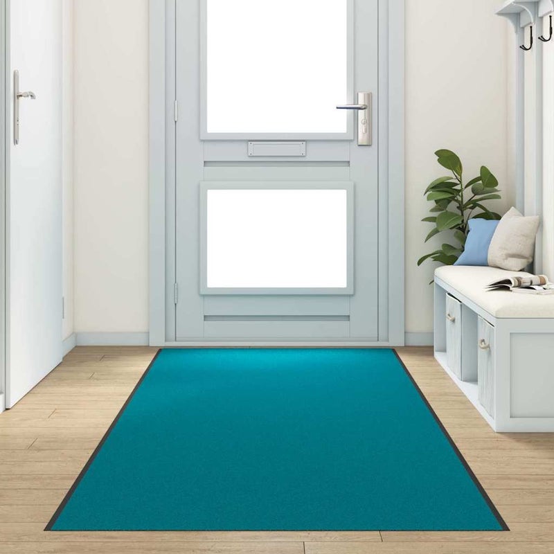 Dywanik wejściowy Cyan i Czarny 120 x 400 cm Poliamid i PVC vidaXL
