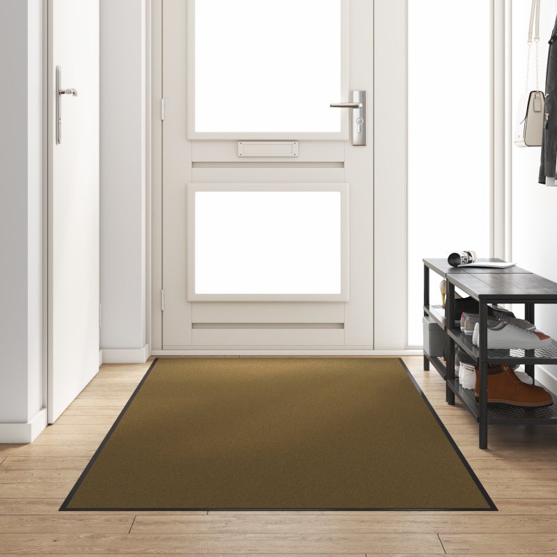 Dywanik wejściowy Brązowy i czarny 120 x 250 cm Poliamid i PVC vidaXL