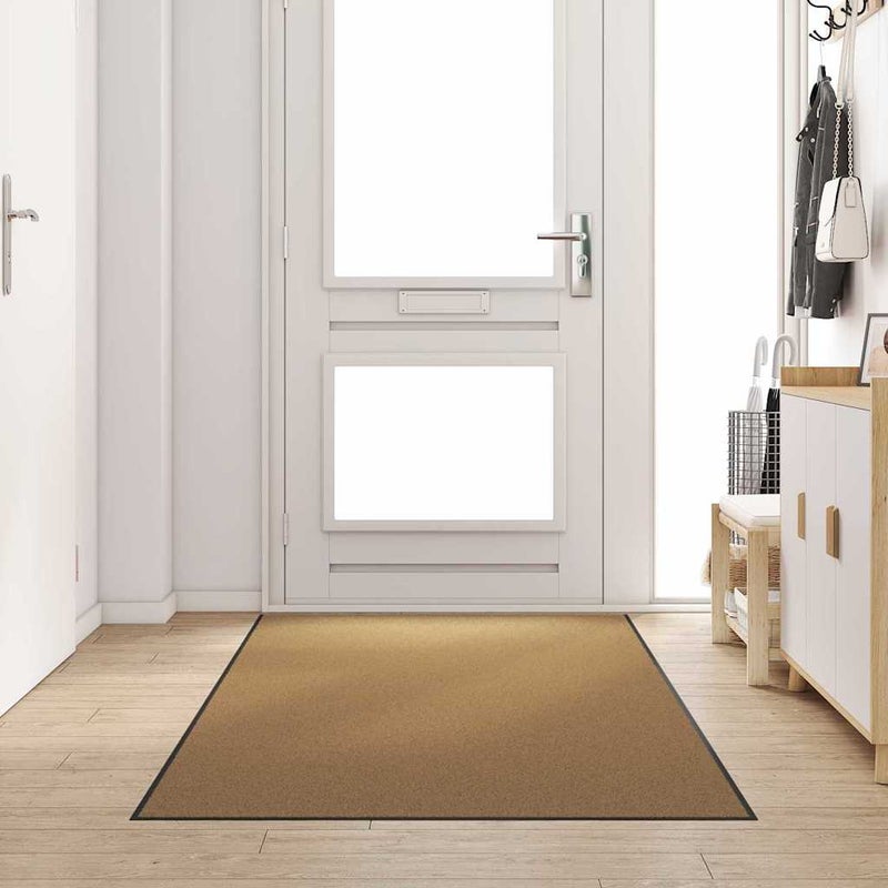 Dywanik wejściowy Kremowy i czarny 120 x 300 cm Poliamid i PVC vidaXL