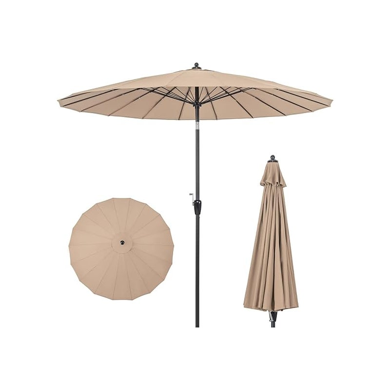 Parasol Ogrodowy 250 cm, Parasol Zewnętrzny z Aluminium z Korbką, Regulacja Nachylenia za Pomocą Przycisku, Wodoodporne i Wytrzymałe Płótno