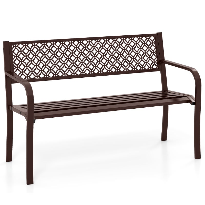 Metalowa ławka ogrodowa, odporna na warunki atmosferyczne,metalowa ławka do siedzenia, obciążenie do 360 kg, żelazna ławka, do ogrodu, na taras