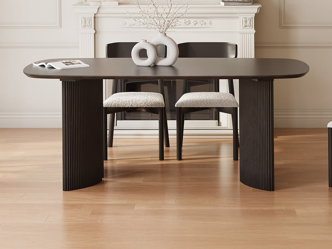 Stół do jadalni dla 8 osób z drewna mangowca - Czarny - TAMENIA marki Maison Céphy