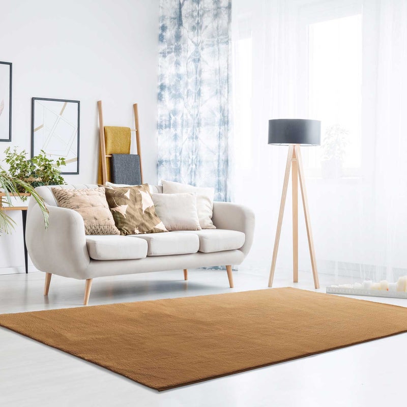 Prostokątny zmywalny miedziany dywanik antypoślizgowy 200 x 290 cm LOFT gładki - ATTICGO