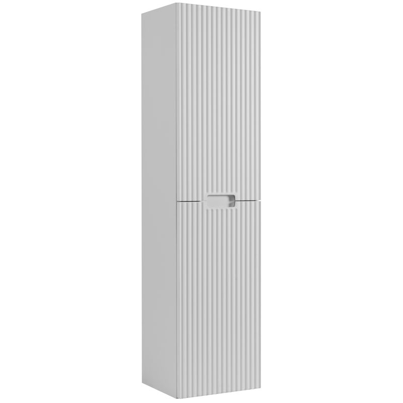 Słupek łazienkowy VENA 136 cm biały ryflowany front frezowany uchwyt