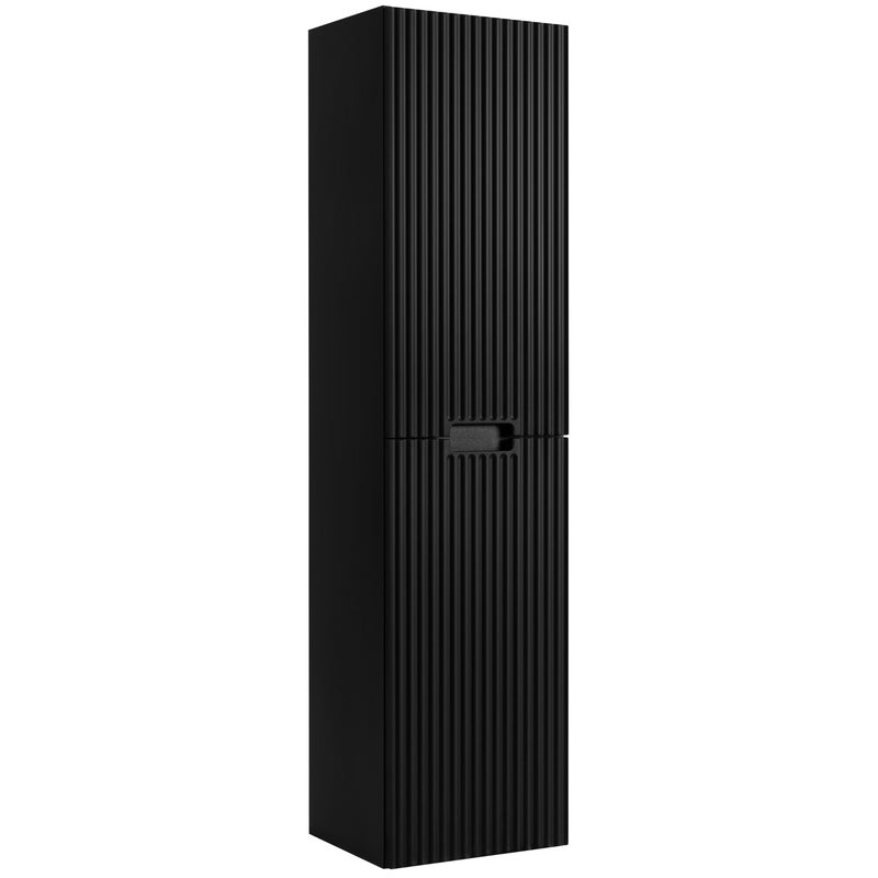 Słupek łazienkowy VENA 136 cm czarny ryflowany front frezowany uchwyt