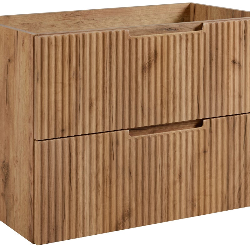 Szafka łazienkowa VENA 80 cm dąb craft złoty ryflowany front frezowany uchwyt