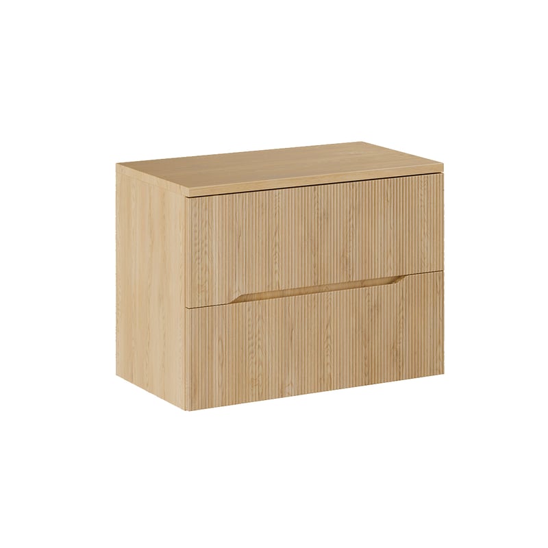 Szafka pod umywalkę nablatową NORDIC CREMONA 2S 80cm dąb cremona z blatem