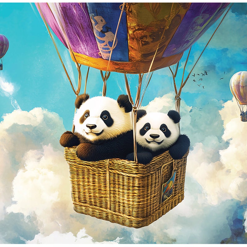 Fototapeta Dla Dzieci Chłopca Dziewczynki Panda Balon 250x175 cm Tapeta Do Pokoju Dziecięcego Na Flizelinie