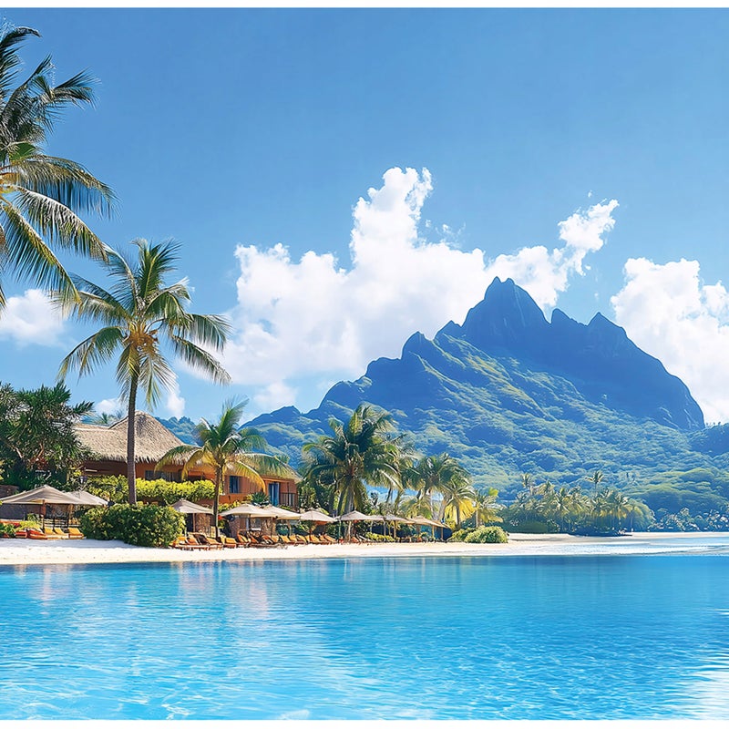 Fototapeta 3D Krajobraz Palmy Ocean 300x210 cm Tapeta Do Sypialni Salonu Kuchni Na Flizelinie