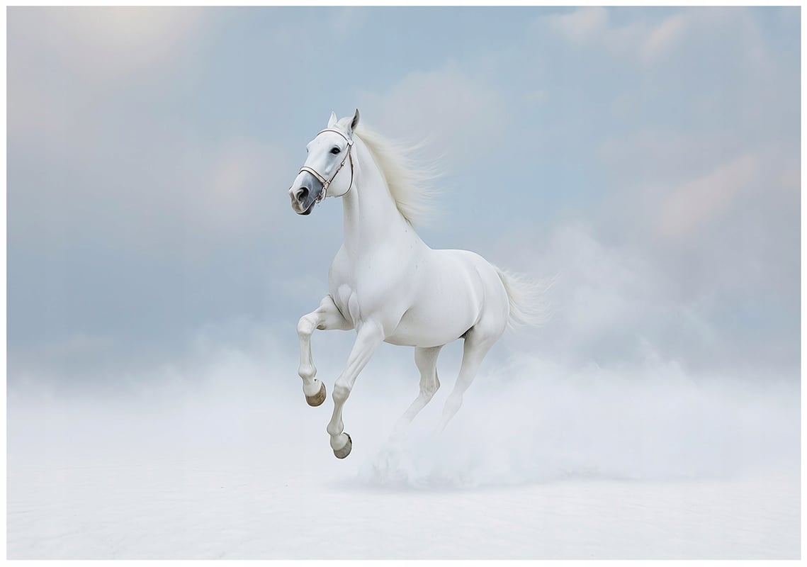 Fototapeta Koń Zwierzęta Natura Mgła 250x175 cm Tapeta Do Sypialni Salonu Kuchni Na Flizelinie