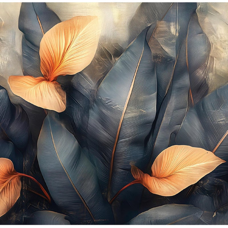 Fototapeta Liście Abstrakcja Beton 300x210 cm Tapeta Do Sypialni Salonu Kuchni Na Flizelinie