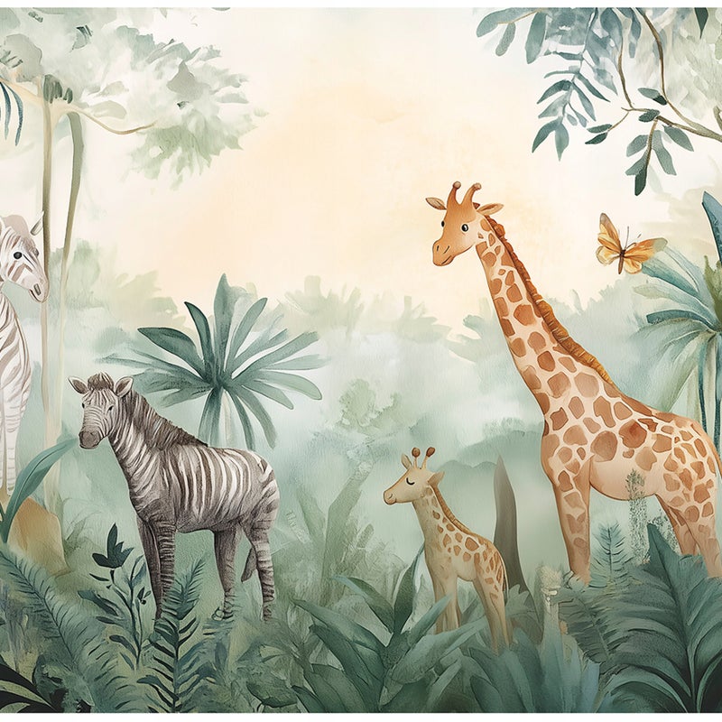 Fototapeta Dla Dzieci Chłopca Dziewczynki Las Zwierzęta 350x250 cm Tapeta Do Pokoju Dziecięcego Na Flizelinie