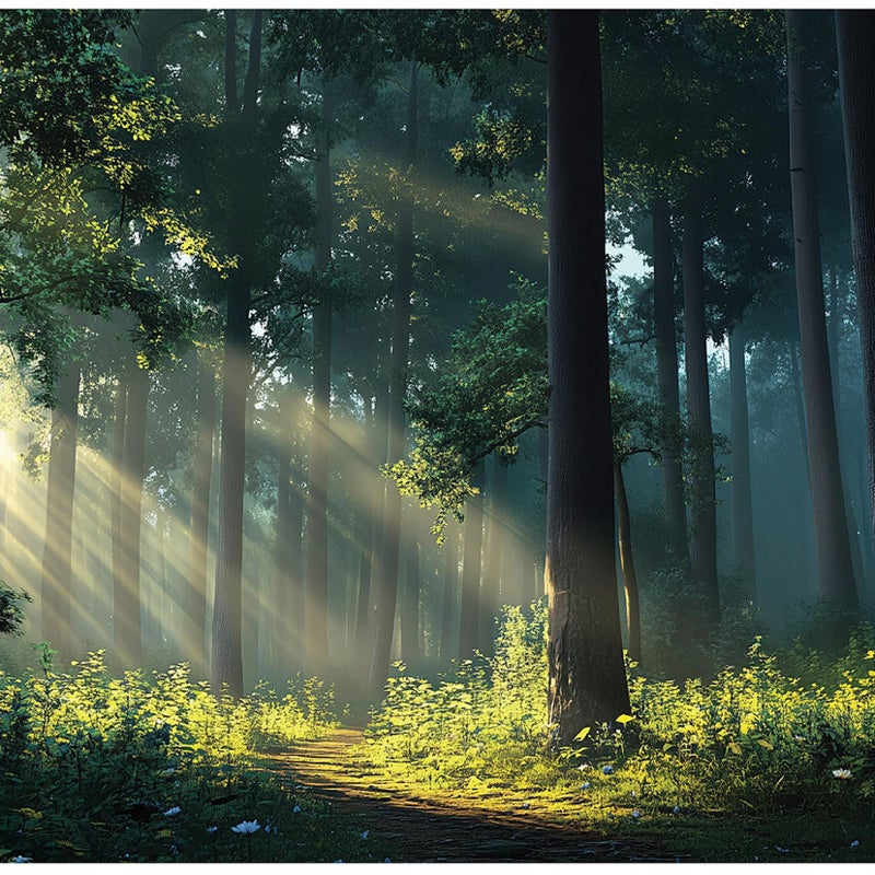 Fototapeta Słoneczny Las Drzewa Natura 300x210 cm Tapeta Do Sypialni Salonu Kuchni Na Flizelinie