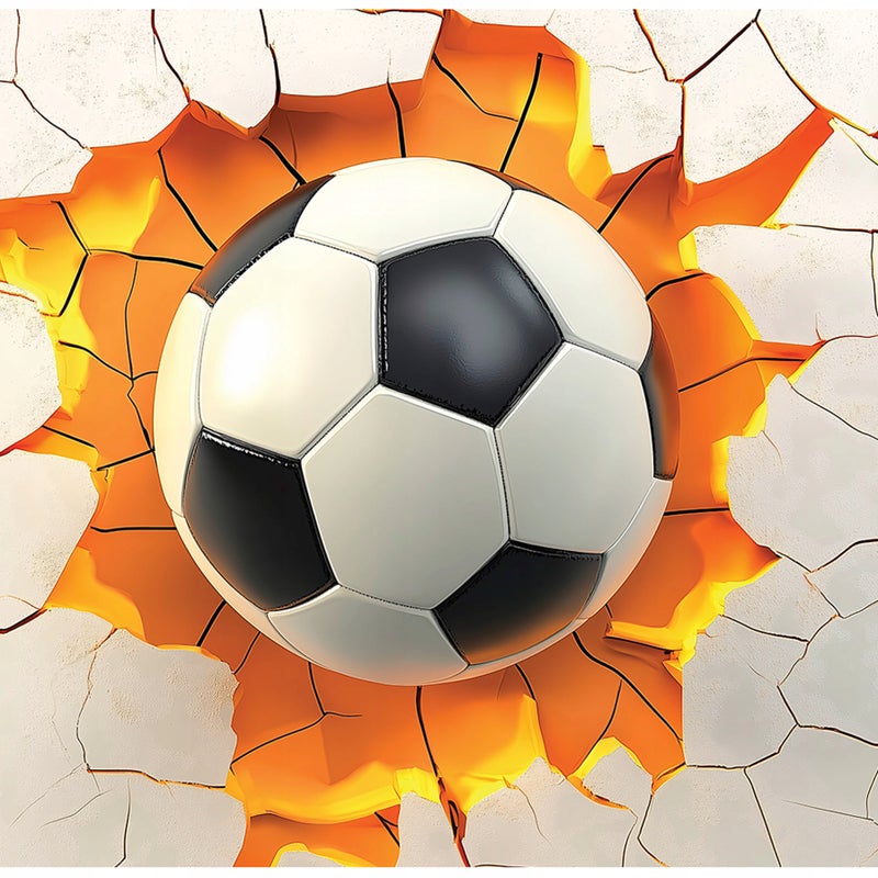 Fototapeta Dla Dzieci Chłopca Piłka Nożna 3D 300x210 cm Tapeta Do Pokoju Dziecięcego Na Flizelinie