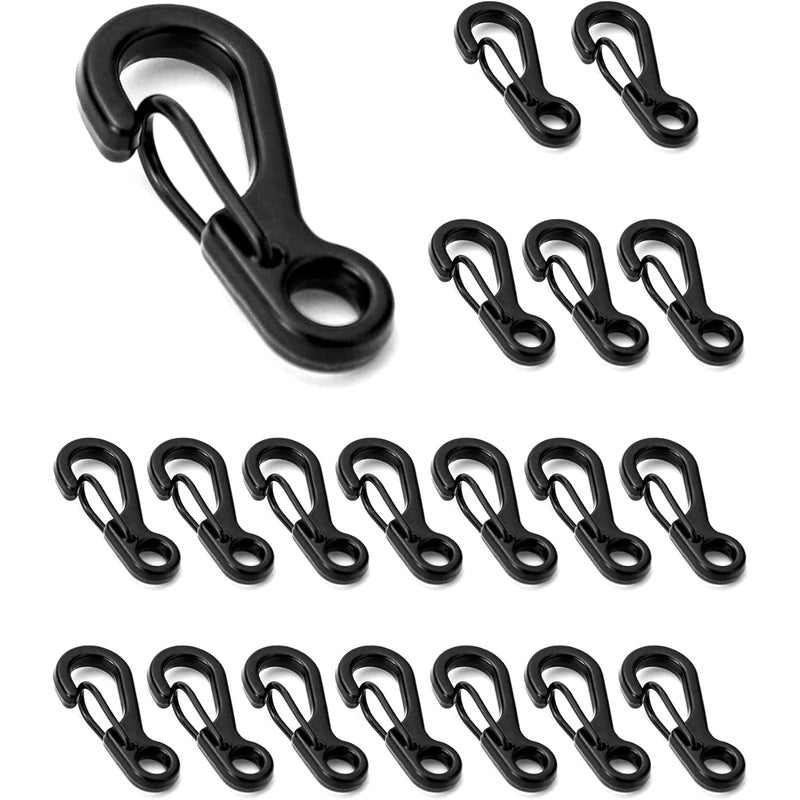 2,5 cm mini karabińczyk, karabińczyk do kluczy na kemping, podróż, piesze wycieczki (20 szt., szary)