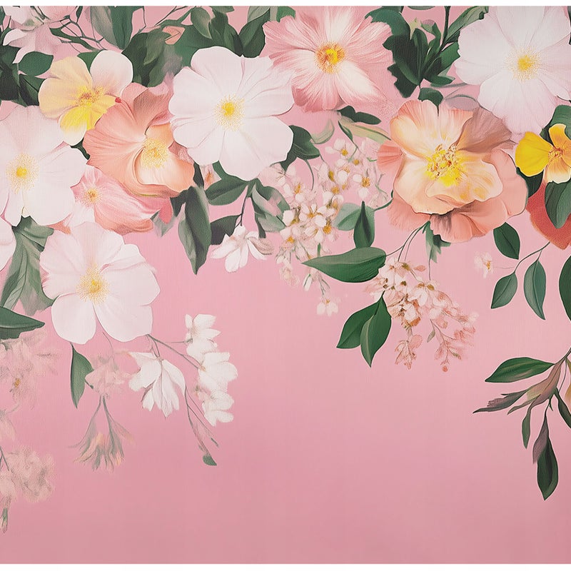 Fototapeta Kwiaty Wiszące Różowe Liście 300x210 cm Tapeta Do Sypialni Salonu Kuchni Na Flizelinie
