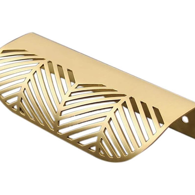 sztuki mosiężnych, złotych, metalowych, niewidocznych uchwytów do szuflad i szafek, ukrytych, wpuszczanych uchwytów meblowych