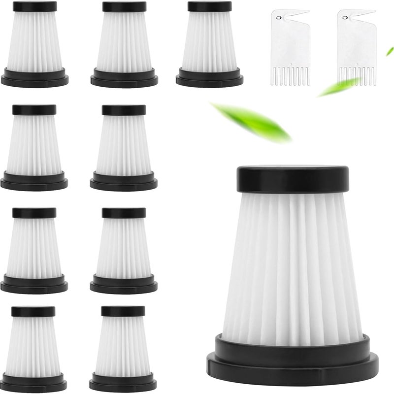 Opakowanie 10 filtrów HEPA do odkurzaczy Genius Invictus One 1.0 X7 2.0 - Akcesoria do odkurzacza, zmywalny filtr HEPA - Ze szczoteczką czyszczącą - P