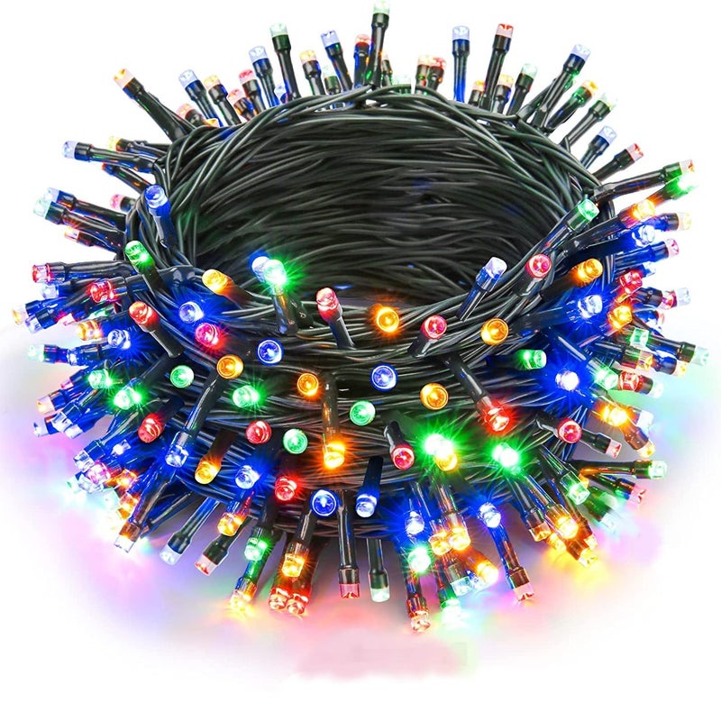 50-metrowy zewnętrzny łańcuch świetlny LED, 500 diod LED, wielokolorowy, z wtyczką, na Boże Narodzenie, wesele, przyjęcie, do domu i ogrodu