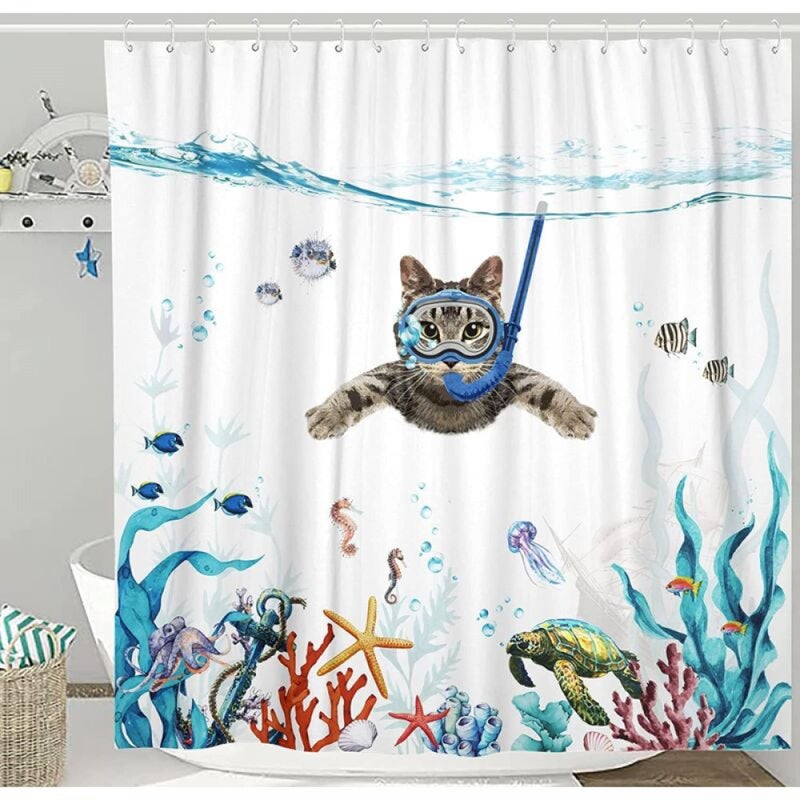 Zasłona prysznicowa 180x180 cm z nadrukiem 