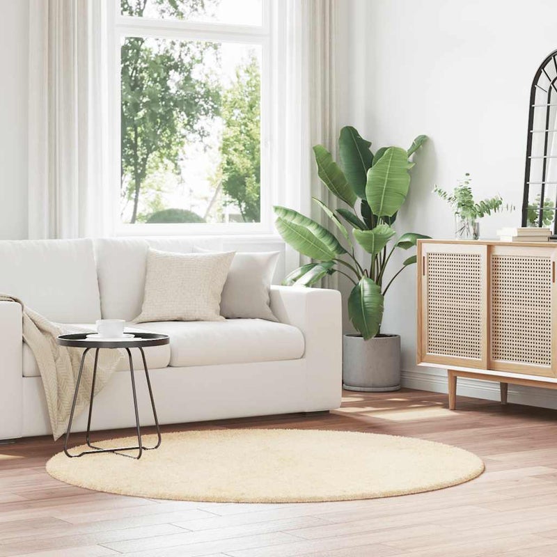 Dywan shaggy z długim włosiem, NAVARRA, kremowy, 160x160 cm vidaXL