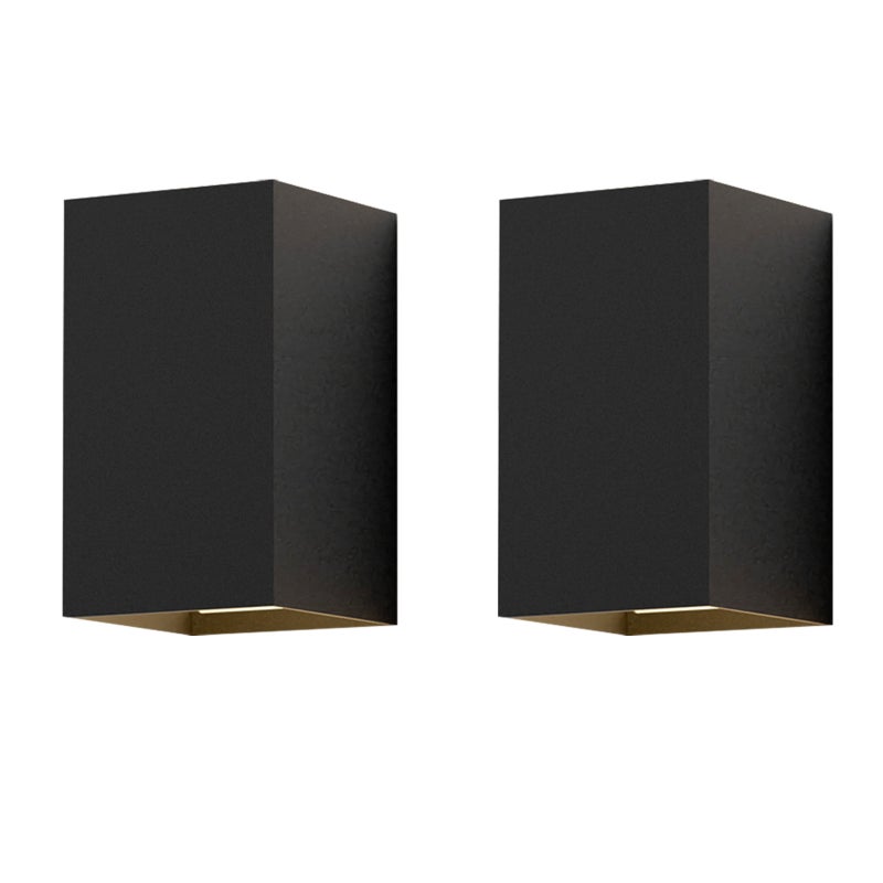 2 x NETTLIFE Czarna lampa ścienna LED - nowoczesna lampa ścienna zewnętrzna do sypialni